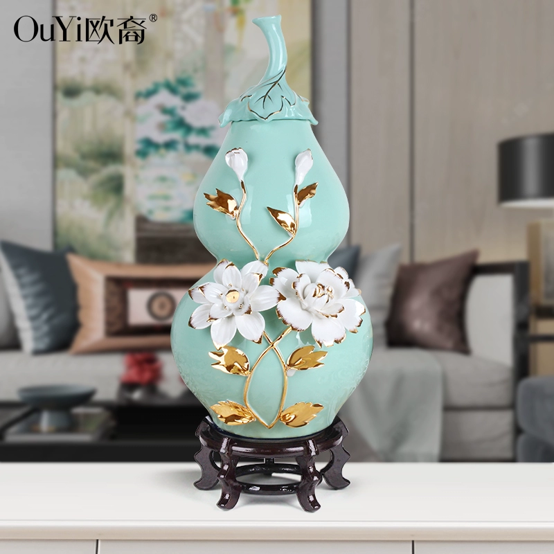 Nhà phố mới của Trung Quốc Trang trí nội thất Phòng khách Tủ rượu Lối vào Tủ TV May mắn Lớn gốm trang trí bầu - TV