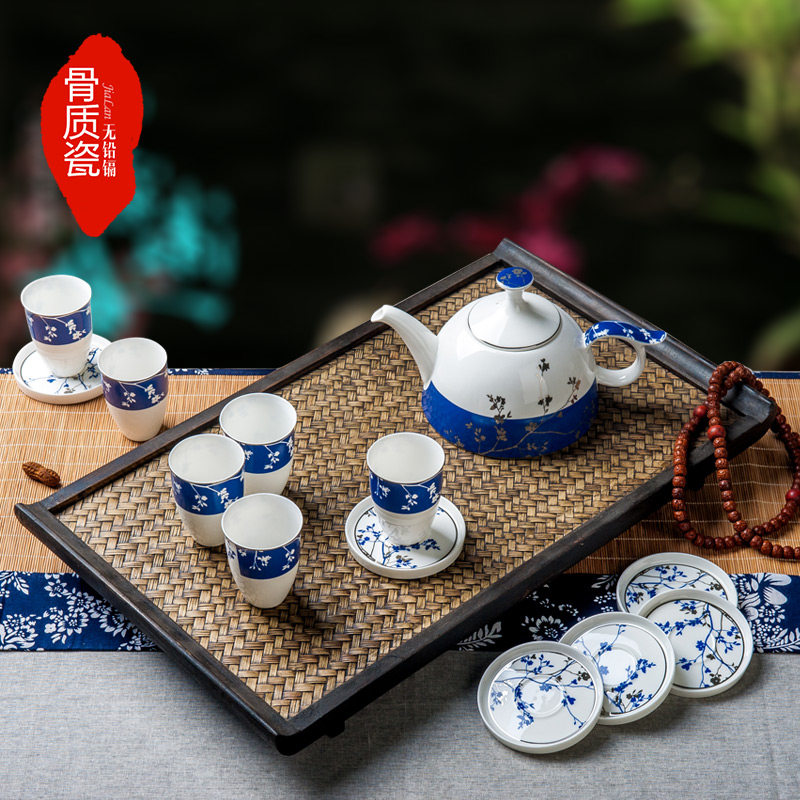 Wedding Teapot Teacup set Kung Fu tea set Home 6-piece set Chinese living room retro combination tea making