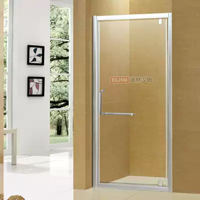 One-shaped bathroom partition shower room shaft cover door tempered glass partition toilet swing door manufacturer