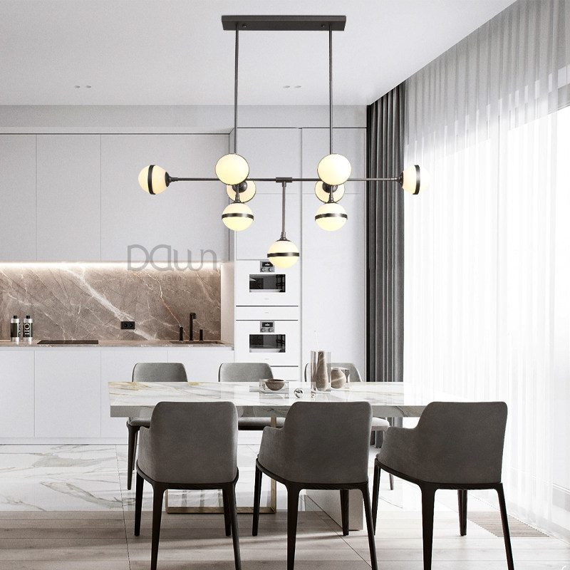 Modern minimalist personality dining room lamp Nordic creative living room lamp designer sample villa Nakajima bar table ball chandelier