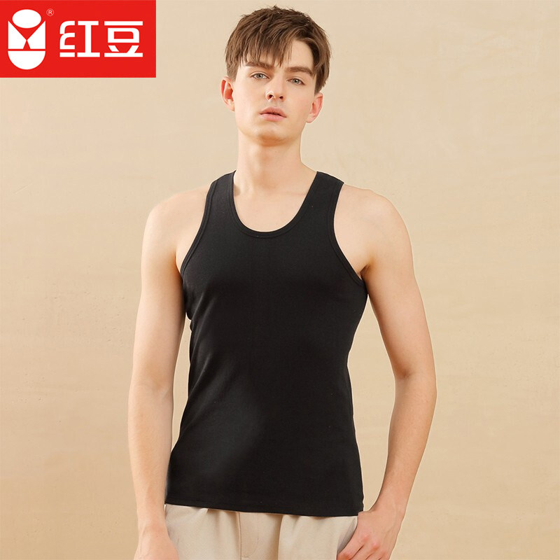 Red bean vest cotton men's cotton light and breathable casual sports vest summer undershirt 2 pieces