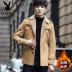 Playboy mùa đông cộng với áo len nhung dày nam phiên bản Hàn Quốc thời trang trẻ trung giản dị Nizi áo gió ngắn áo khoác kaki nam Áo len