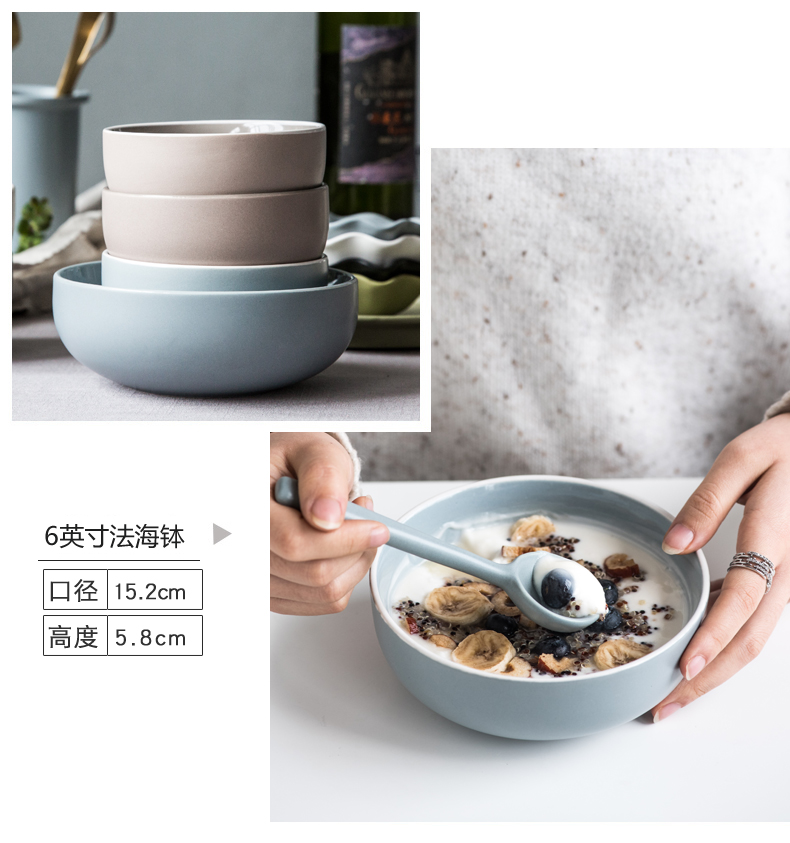 Yi Jia sáng tạo hộ gia đình bộ đồ ăn đơn giản bát cơm bát mì bát súp bát đĩa món ăn bát đĩa macaron khay đựng đồ ăn dặm cho bé
