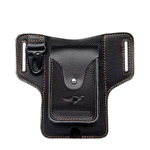 Мужская кожаная универсальная поясная сумка, портсигар для ключей, ремень, из натуральной кожи