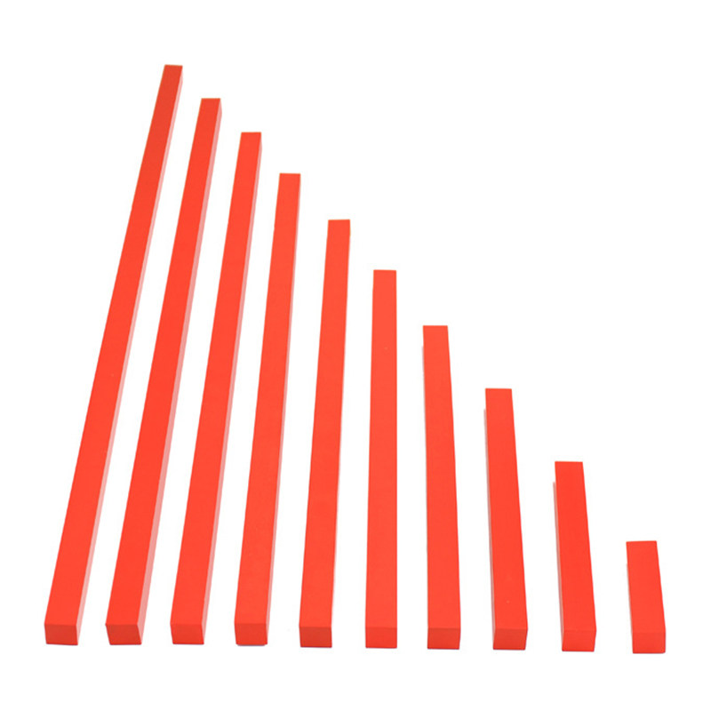 Mon's teaching wooden 0 5 - 50cm red long rod children's puzzle early teaching learning 1 - 3 year old gift