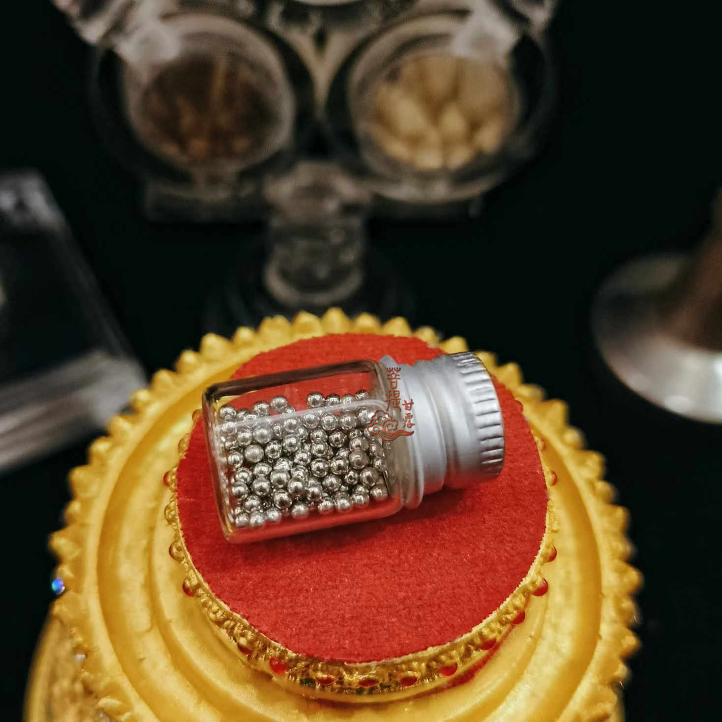 中国古美術・古水晶彫・描金・般若心経・舍利塔・金剛舍利子附・極細工