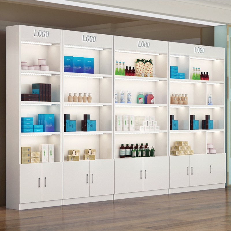 Cosmetics display Beauty salon Hair salon Skin care products