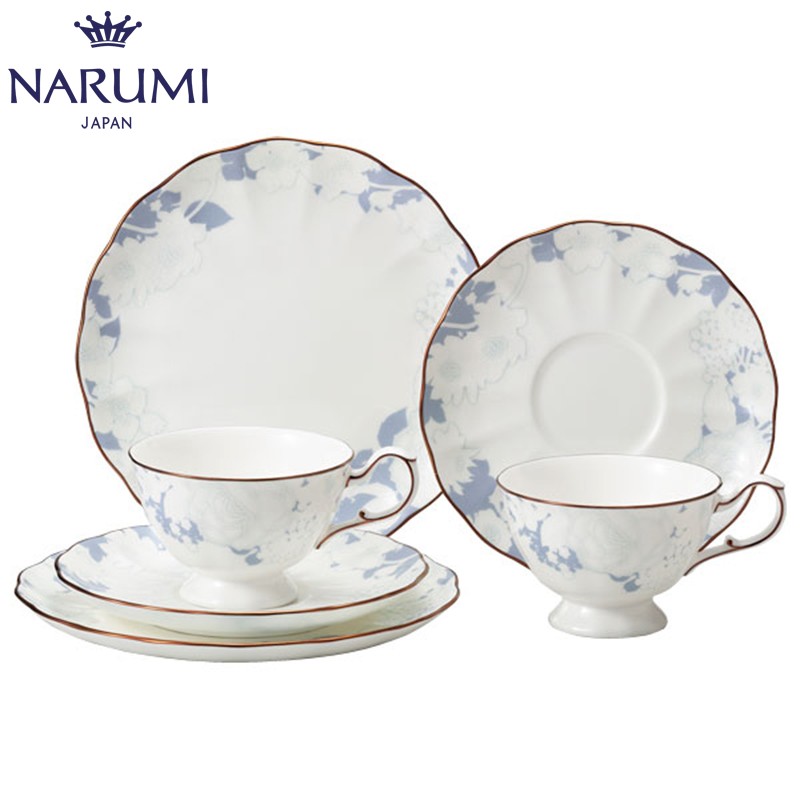 Japan NARMUNI Narumi Rose Blanche Double Afternoon Tea Set Bone China 52187-23122