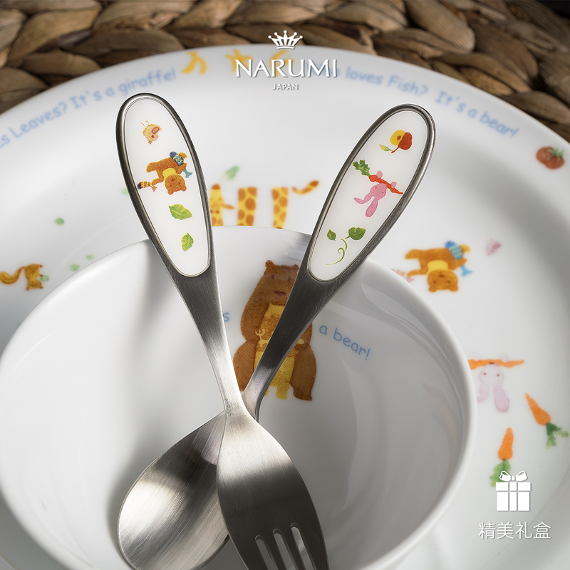 Japan's Narumi/Narumi "Let's Eat Together" "Bremen Band" Children's Tableware Spoon/Fork