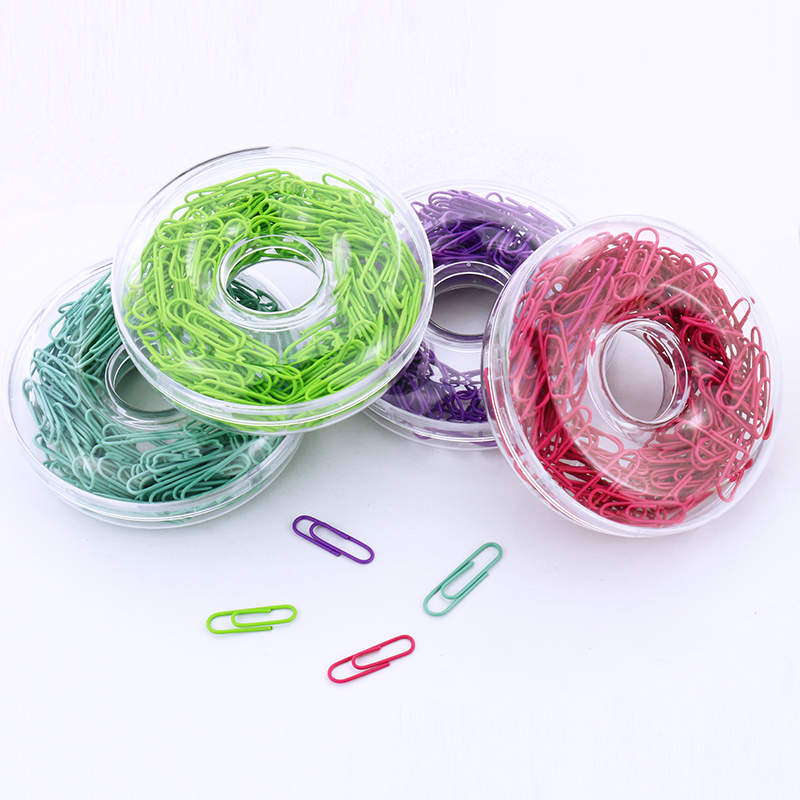 Cute donut color non-slip paper clip paper clip metal 150 pieces office school supplies decorative bookmark