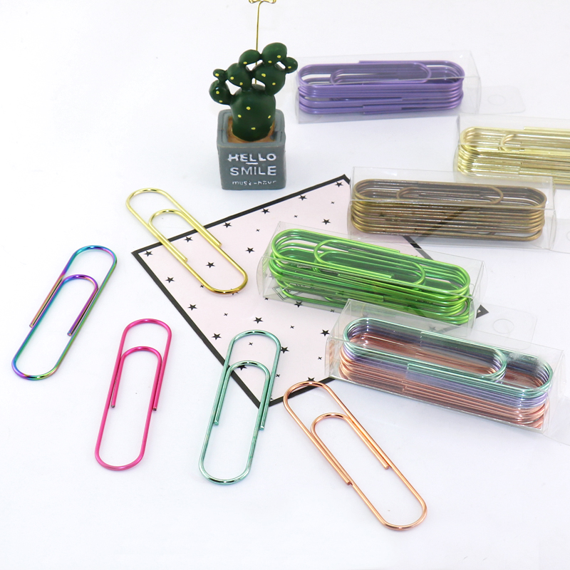 Large paper clip 100mm imitation gold rose gold bronze multi-functional stationery paper clip file storage clip student