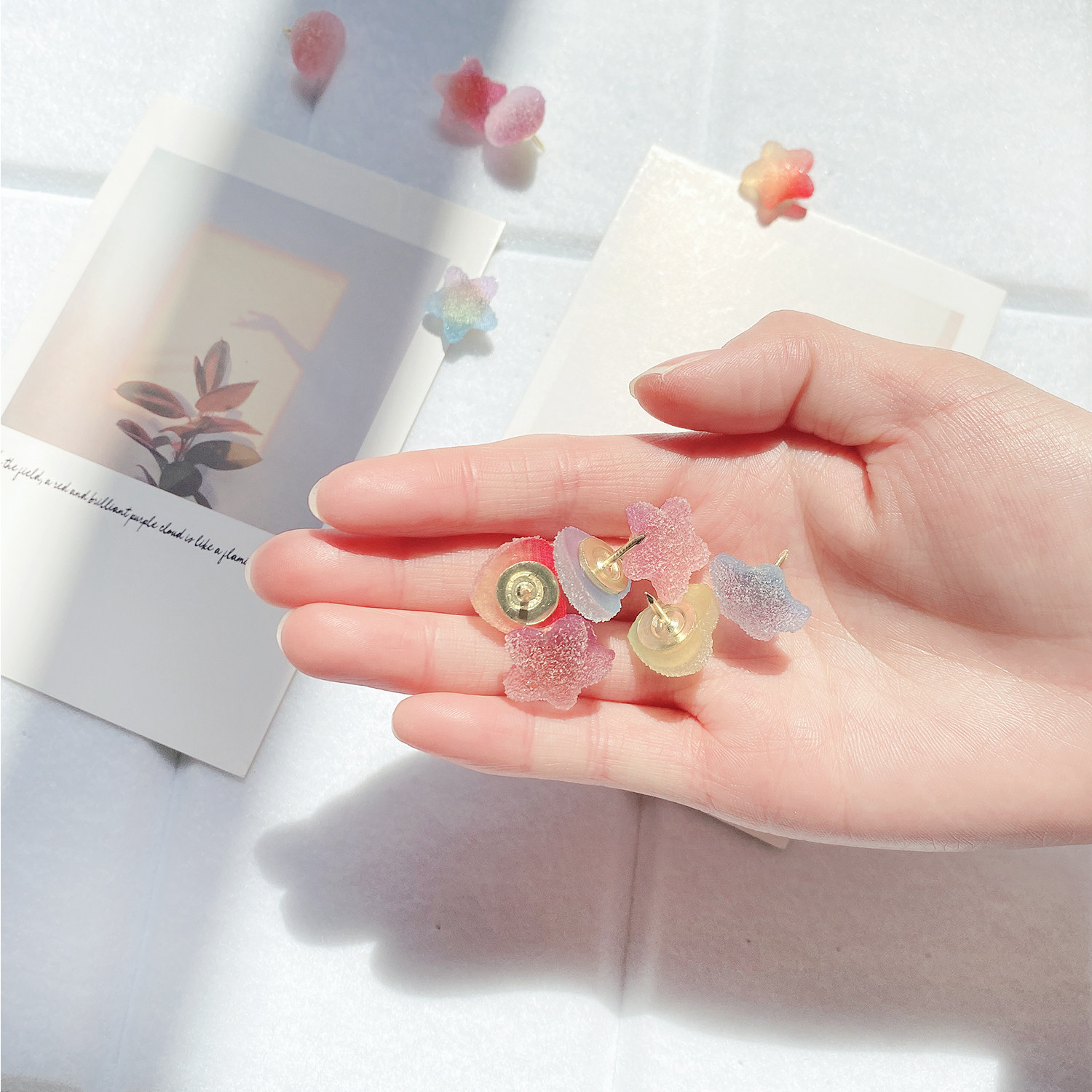 Jelly colored maid nails adorable Q - bomb cork nail wall nail plate 12 nails