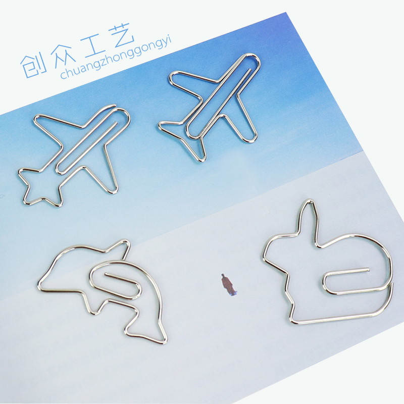 Cute shape pin dolphin aircraft metal bookmarking pin creative office supplies
