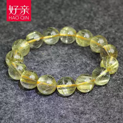 Good pro-Brazilian natural crystal crystal titanium Crystal hand men and women's hair yellow hair Crystal hand string a piece of a picture jewelry