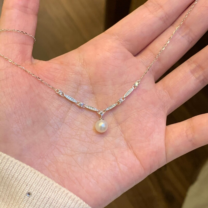 Mermaid Tears 999 Sterling Silver Necklace for Women, High-End Light Luxury Niche Smiling Pearl Clavicle Chain, 2026 New Model Mermaid Tears 999 Sterling Silver Necklace for Women, High-End Light Luxury Niche Smiling Pearl Clavicle Chain, 2026 New Model