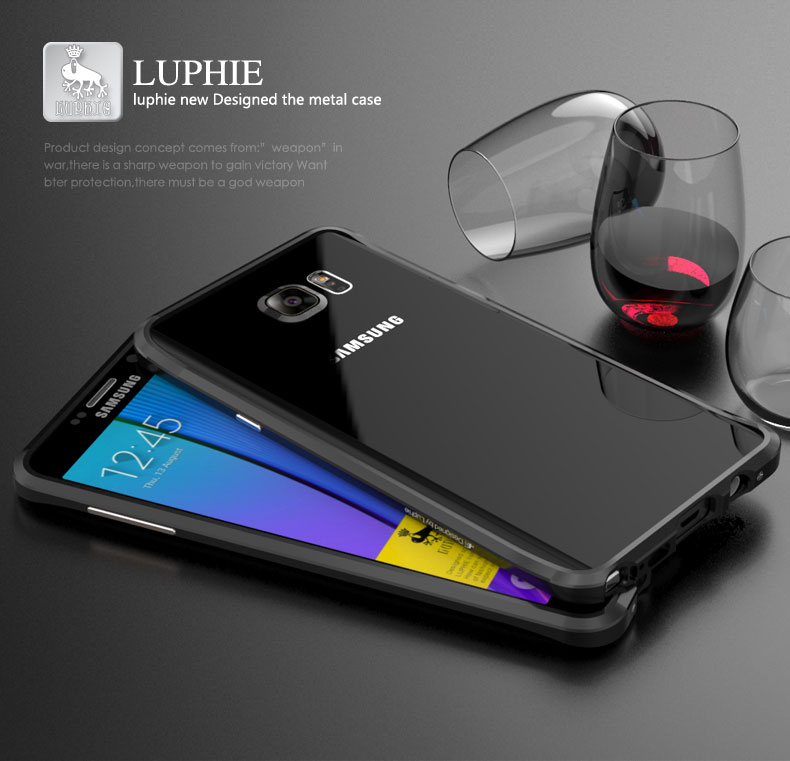 Luphie Blade Sword Slim Light Aluminum Bumper Metal Shell Case for Samsung Galaxy Note 5 N9200