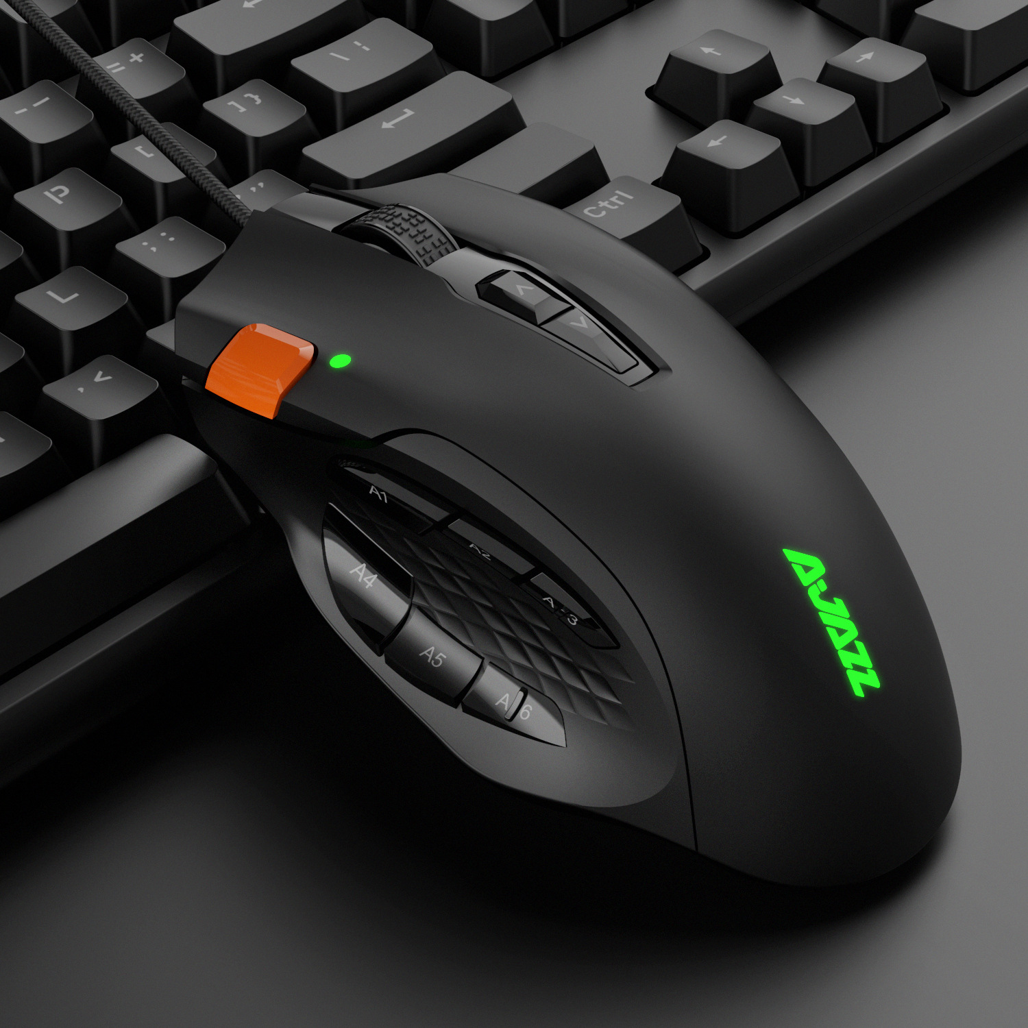 Black Knighthood AJ337 Mechanical Slide Mouse Macro Game Special Cf Eat Chicken Peace Elite LOL Electric Race Pressure Gun Slide Mouse Cable