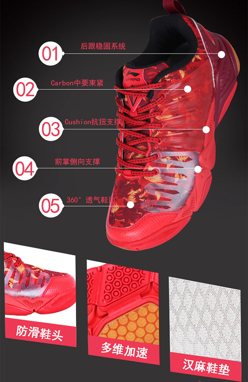 Li Ning mùa xuân và mùa hè cầu lông giày nam giày của phụ nữ đích thực giày thể thao trọng lượng nhẹ chịu mài mòn thoáng khí non-slip đào tạo giày giải phóng mặt bằng giày thể thao nữ 2020