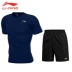 Quần áo tập thể dục Li Ning phù hợp với hai hoặc ba bộ quần bó nam chạy quần áo thể thao quần áo nén nhanh - Thể thao sau Thể thao sau