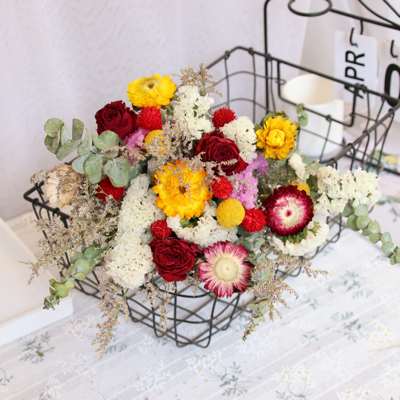 Air-dried bouquet real flower daisy cotton gypsophila rose dry flower home living room decoration ornaments diy mix and match