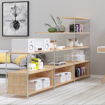 Floor shelf iron bookshelf living room multi-storey frame simple steel wood display rack storage rack balcony storage rack shelf