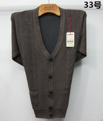 Áo len cổ lọ cho nam trung niên và cao niên mùa thu và áo len giản dị - Hàng dệt kim