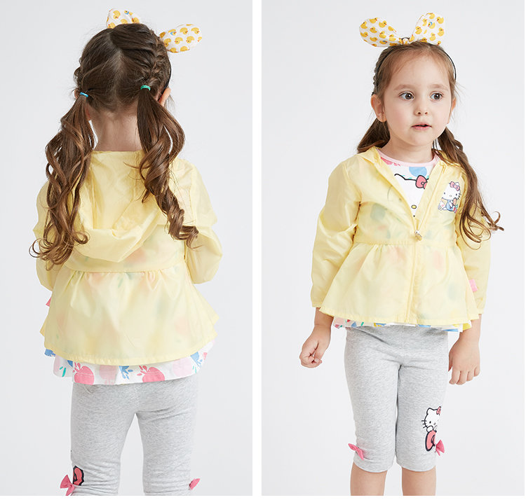 Hellokitty quần áo trẻ em cô gái 2018 mùa xuân và mùa hè mới quần áo da bé chống nắng quần áo áo khoác trẻ em ngoài trời quần áo bộ quần áo thể thao trẻ em