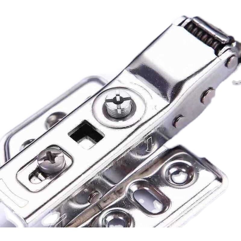 304 Stainless Steel Hinge Hydraulic Damping Buffer Cabinet Wardrobe Door Thickened Silent Mid-Bend Half Cover 2024