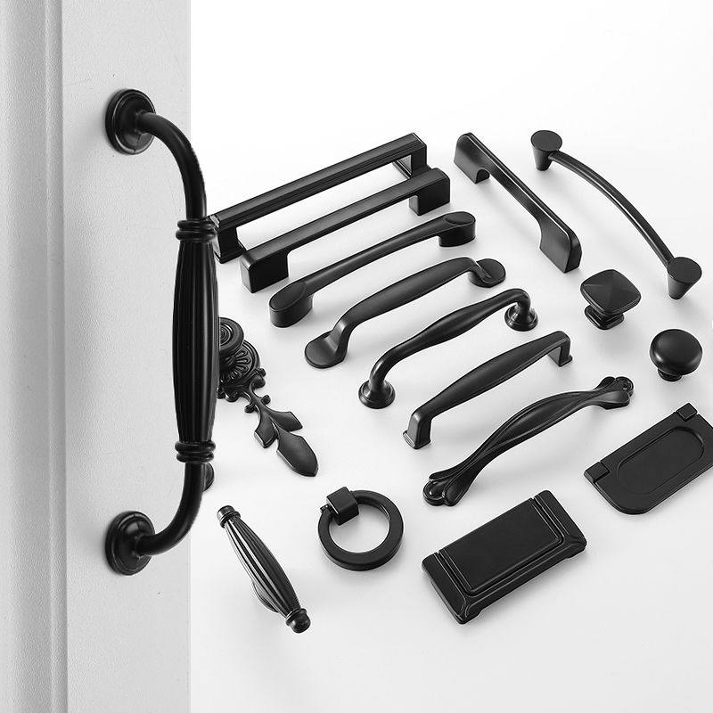 Handle Cabinet Door Drawer Shoe Cabinet Wardrobe Cabinet Scandinavian Style Door Handle Modern Simple Single Hole Black Small Handle 23