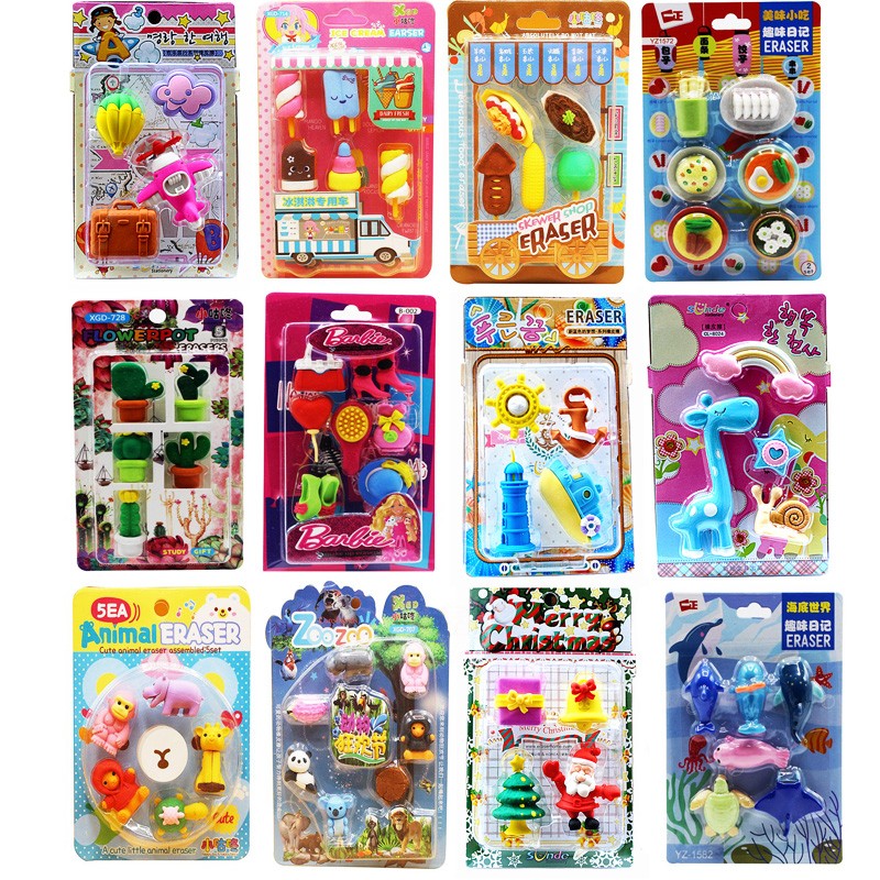 61 Creative cartoon cute DIY assembly eraser Kindergarten children primary school students prizes birthday gifts