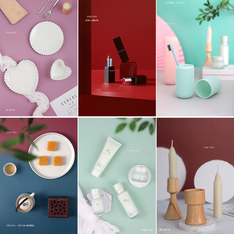 Waterproof two-color coated paper coated with PVC film for shooting solid color low saturation Morandi color photo photography background paper