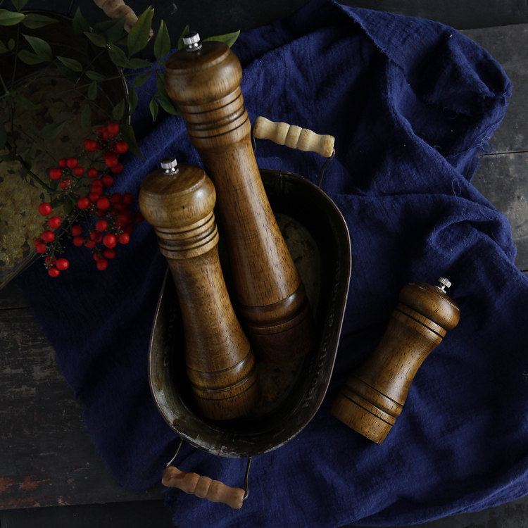 Make Old Oak Wood Black Pepper Powder Muller Gourmet Food Photography Swing Pat Props Bull Volleyball Western Dining Photography Props
