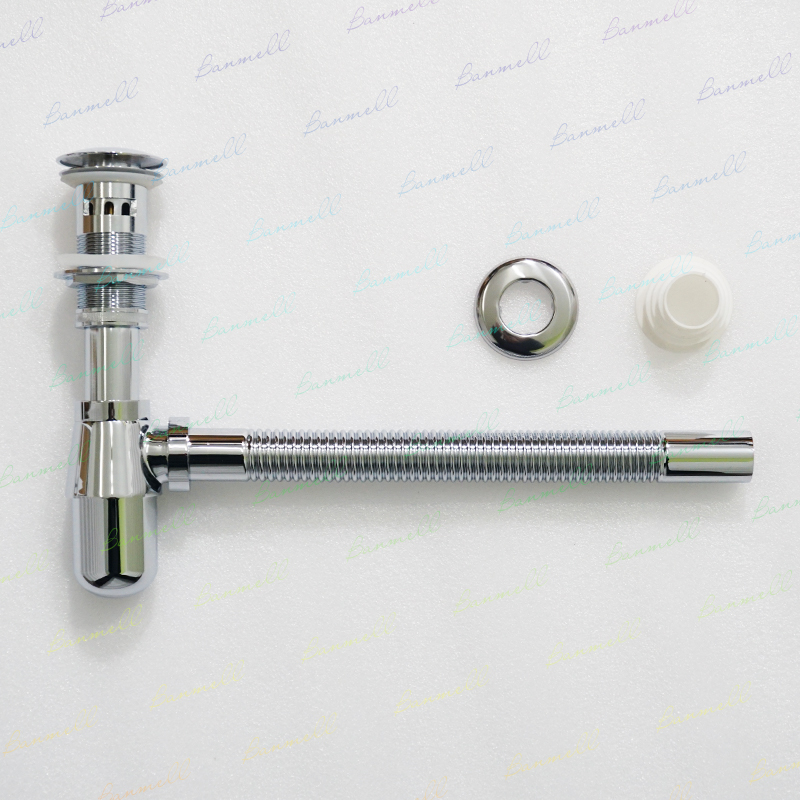 All copper wall drainage pipe into wall anti-smell wash basin wash basin wash pot drainage pipe anti-blockage