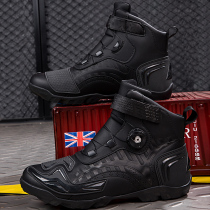 Chaussures de locomotive Motocyclette Gear Shifting Chaussures de protection Hommes étanches et vêtements Chaussures déquitation Chaussures de course dames Cavet Suede Chaussures de grande taille