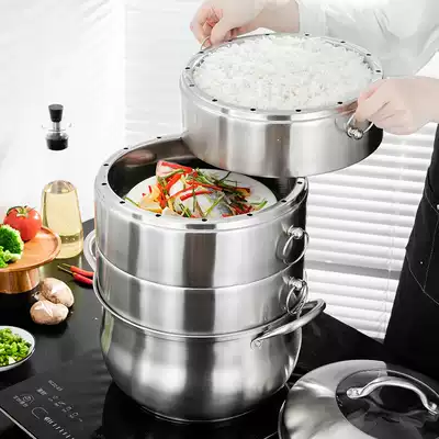 Steam electric cooker household solid solid non-porous steamer without string taste multi-layer energy-saving steamer small original water-proof cooking stainless steel