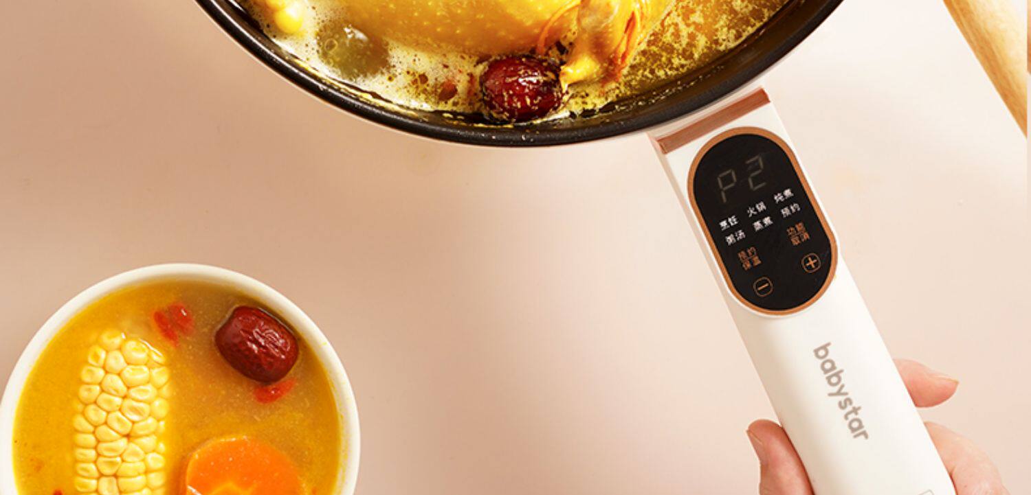 Плиты 德国babystar电炒菜炒锅一体式多功能蒸煮煎炒家用爆炒宿舍电炒锅