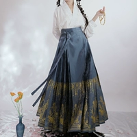 Qing ru, оригинальная капуста Ханфу, кусок плетения синей птицы, темный рисунок, марля, новый стиль лета