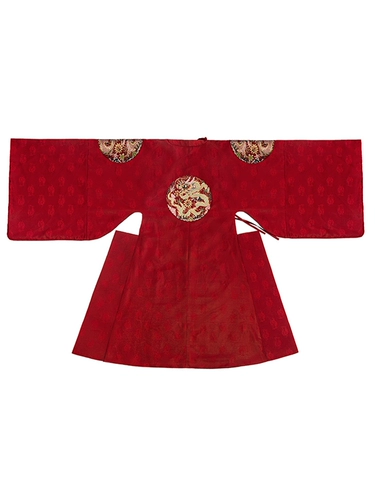 Qing ru, оригинальный Hanfu Ming, сделанный круглой шеей, четыре добавки, затемненные атласные цветы, полное золотое мастерство,