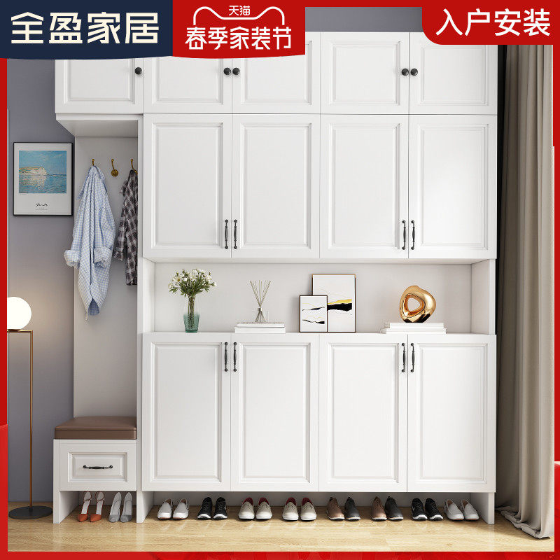 Shoe Cabinet Doorway Large Capacity Containing Cabinet Entrance Door Lobby Cabinet Shoes Cabinet Xuanguan Cabinets Integrated By Wall Containing Cabinet Shoe Rack