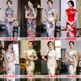 Длинное легкое ретро элитное весеннее летнее ципао, 2025 года, светлый стиль, яркий броский стиль