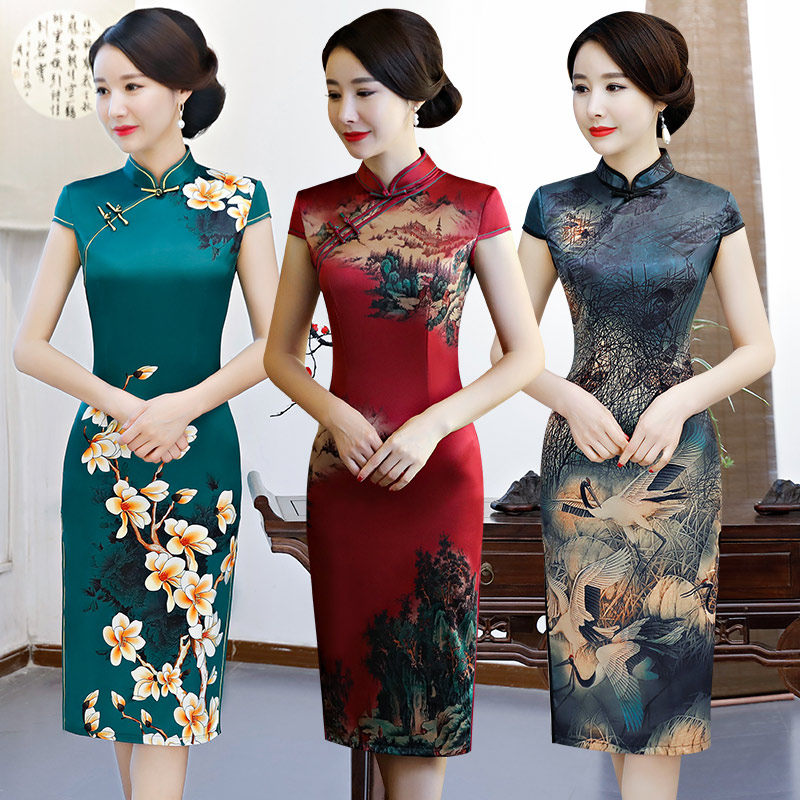 Improvement of the qipao's new 2023 Young Young Lady Retro Everyday Mom College Entrance Exam Delivery Test Little Sublian Dress Summer-Taobao
