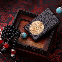 Natural square black mahogany car hanging high monk to ward off evil spirits