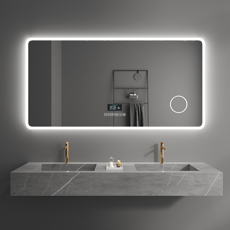 Smart bathroom mirror touch screen led mirror Bluetooth HD toilet mirror anti-fog mirror with lamp dresser