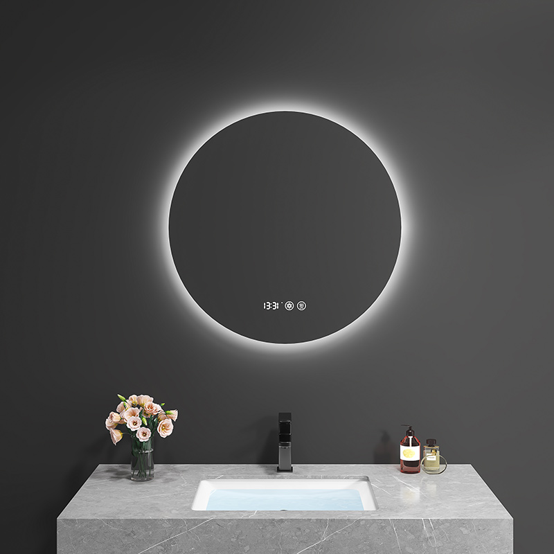 Bathroom mirror toilet toilet mirror makeup smart with light round mirror wall hanging wall anti-fog lighting LED mirror