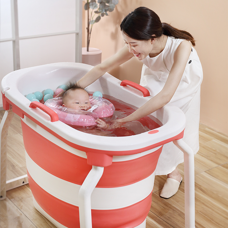 Children foldable bath bucket baby swimming bucket home large artifact baby baby bath tub child adult bathtub