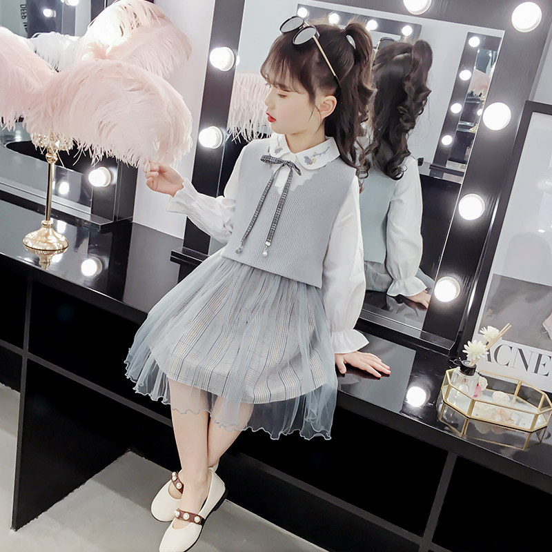 Girls suit autumn 2023 new Korean children's gas two pieces of trendy clothes girls fashionable spring and autumn dress
