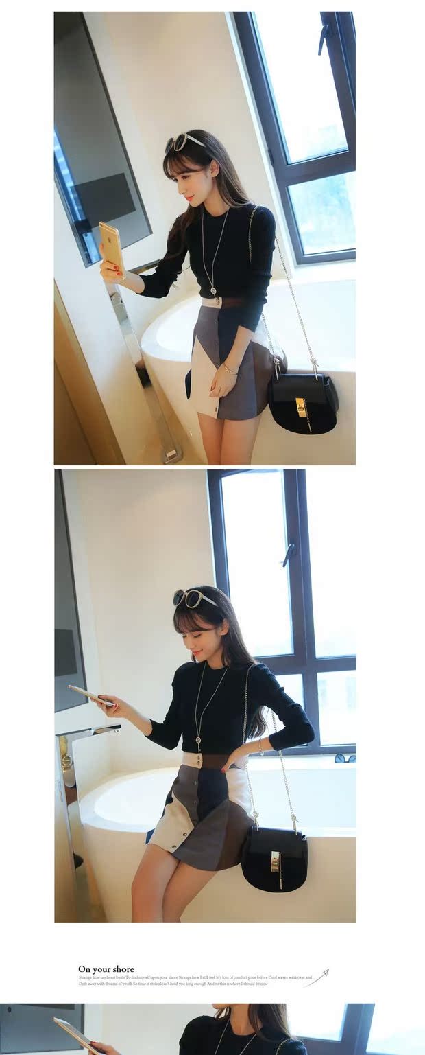 Thu đông 2018 mới thời trang Hàn Quốc nửa cổ áo len dài tay áo len nữ bó sát bó sát áo len đáy áo áo thun nữ form rộng