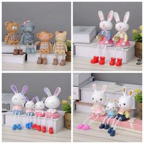 Home decorations living room small ornaments girl heart cute resin hanging foot doll creative room bedroom decoration