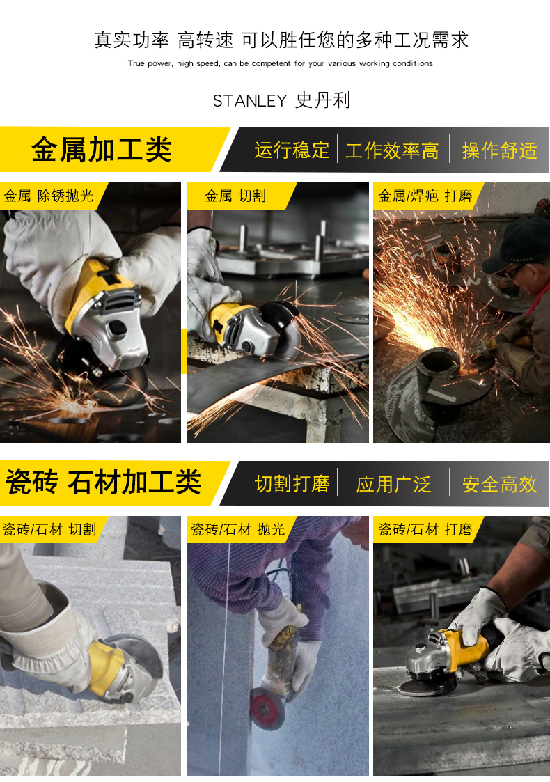 Máy mài công cụ Stanley công suất cao máy mài góc cầm tay đa chức năng Máy mài góc 100 máy khoan tường cầm tay