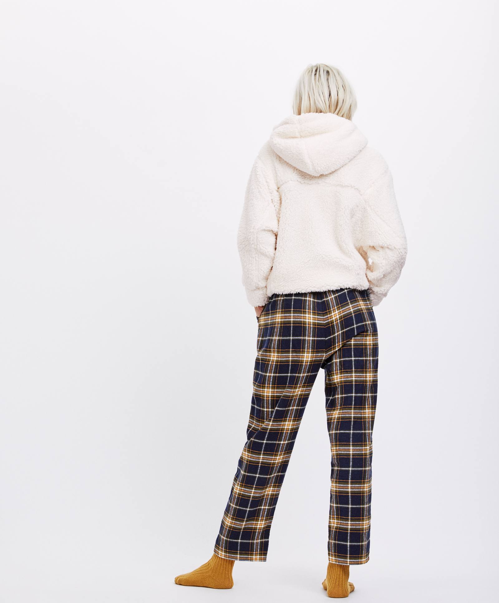 Oysho mùa thu đông giảm giá Quần sọc sọc thời trang ở quần eo nữ cotton 30345624401 quần mặc nhà unisex